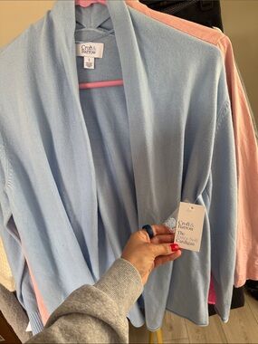 croft & barrow Light Blue Open-Front Women's Cardigan